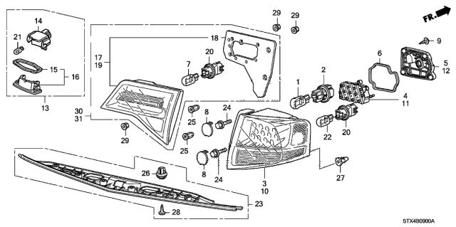 2007 Acura MDX  Gasket Diagram for 34152STXA01
