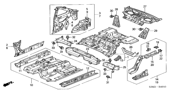 2003 Acura CL  Extension, Right Rear Wheel Arch Diagram for 64321S3MA00ZZ