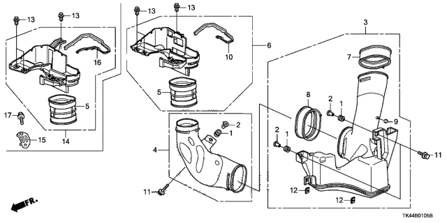 2012 Acura TL Stay, Splash Separator Diagram for 17249RK1A00