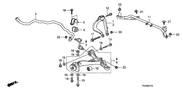 2011 Acura TL Bush, Shock Absorber Diagram for 51810TA0A01
