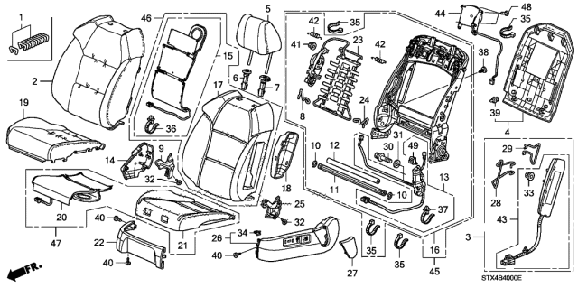 2009 Acura MDX  Clip, Roof Lining (8Mm) (Graphite Black) Diagram for 91560SH3003ZQ