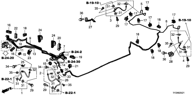 2014 Acura RLX  Hose Set, Left Rear Brake Diagram for 01468TY3A00