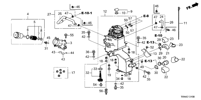 2017 Acura NSX  Tube Set, Passenger Side Head Cover Suction Diagram for 1596358GA00