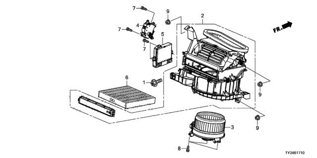 2018 Acura RLX Blower Sub-Assembly Diagram for 79305TY2A01