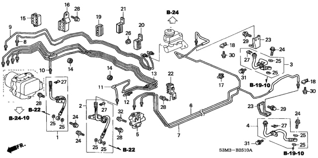 2003 Acura CL Pipe W, Brake Diagram for 46376S87A50