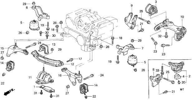 1993 Acura Legend Bolt, Flange (10X16) Diagram for 90174SP0000
