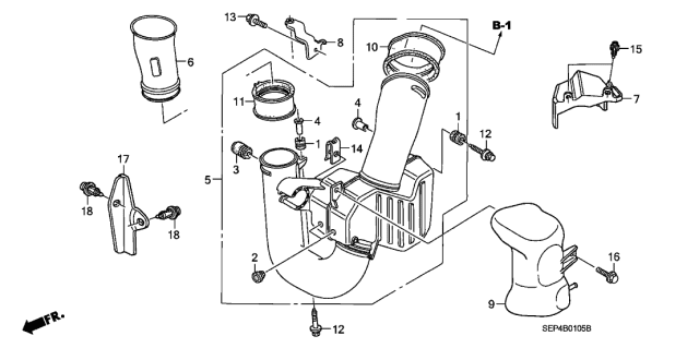 2006 Acura TL Duct A, In. Diagram for 17248RDAA00