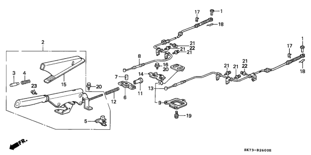 1992 Acura Integra Cover, Parking Brake (Graphite Black) Diagram for 83445SH3000ZH