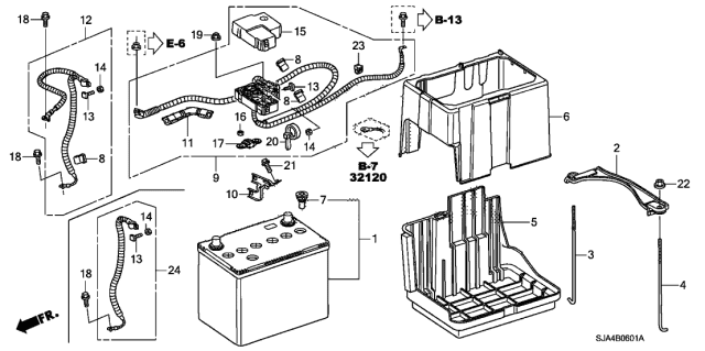 2009 Acura RL Box, Battery (80D) Diagram for 31521SJAA03