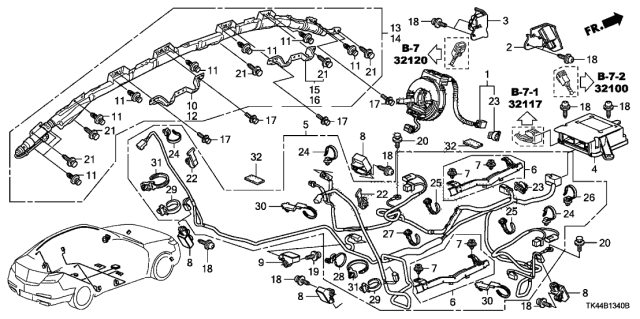 2012 Acura TL Sensor Assembly, Satellite Safing (Trw) Diagram for 77975TK4A11