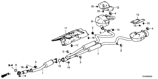 2021 Acura TLX  Pipe Assembly A, Exhaust Diagram for 18200TGVA00