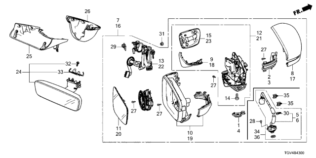 2021 Acura TLX  CLIP, CAMERA HARNESS Diagram for 76222TGVA01