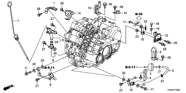 2012 Acura TL Pin, Snap (8MM) Diagram for 90715SDA000
