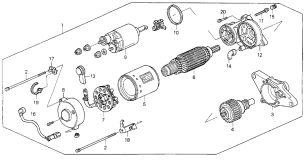 1993 Acura Vigor  Screw-Washer (4X28) (Mitsuba) Diagram for 31217PC2006