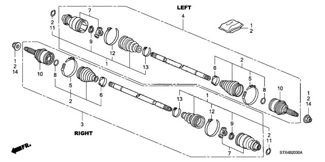 2010 Acura MDX Band, Outboard Boot Diagram for 42318STXA01