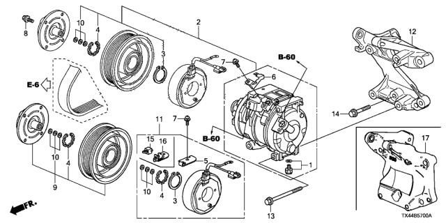 2016 Acura RDX  Bracket, Compressor Diagram for 389305G0A00
