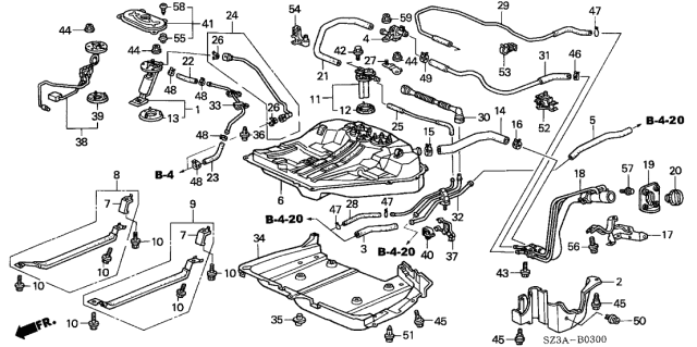 2004 Acura RL  Clip, Drain Tube Diagram for 91592SZ3A51