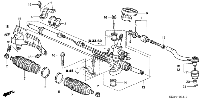 2006 Acura TSX Dust Seal, Tie Rod Diagram for 53534SEAG02