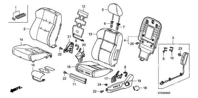 2012 Acura RDX Cover, Left Front Seat Cushion Trim (Gray) Diagram for 81531STKA11ZB