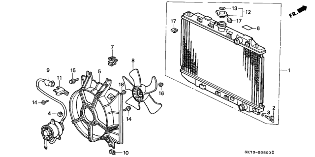 1990 Acura Integra  Shroud (Denso) Diagram for 19015PR3013