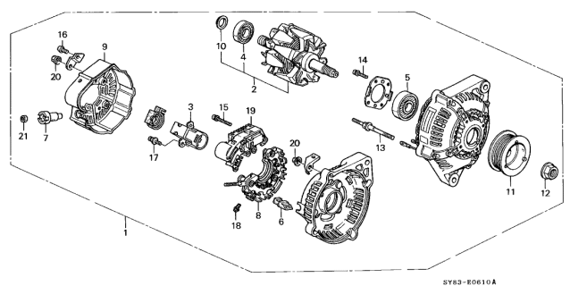 1998 Acura CL Pulley Diagram for 31141P1E003