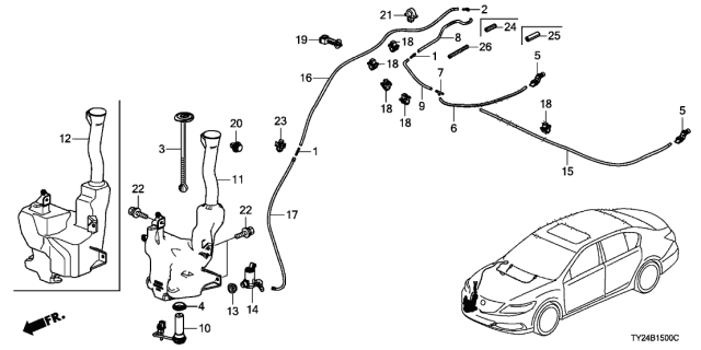2018 Acura RLX  Tank, Washer Diagram for 76841TY2003