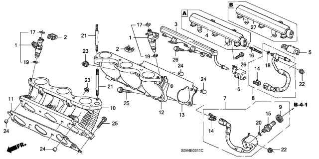 2003 Acura MDX  Pipe, Rear Fuel Diagram for 16620RDJA01