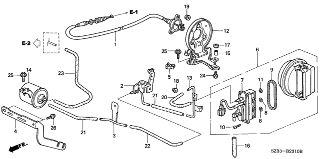1996 Acura RL  Tank, Vacuum Diagram for 36625P0AA01