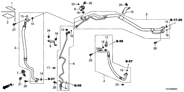 2021 Acura TLX  Clip, Receiver Pipe Diagram for 91548SLE003