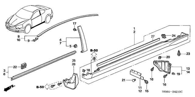 2005 Acura RSX  Nut, Spring (5MM) Diagram for 90331SS0000