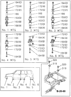 1997 Acura SLX  Piece, Distance Body Mounting Rubber (L=70) Diagram for 8971705370