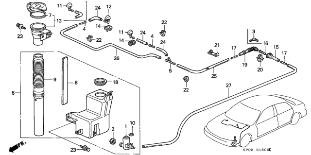 1993 Acura Legend  Clip, Tube (7MM) (Dark Gray) Diagram for 91659SP0003