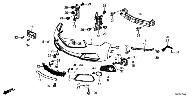 2020 Acura TLX Housing Left, Front Diagram for 71109TZ3A50