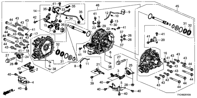 2016 Acura RLX  Stay, Driver Side Resonator Differential Harness Diagram for 48324R9V000