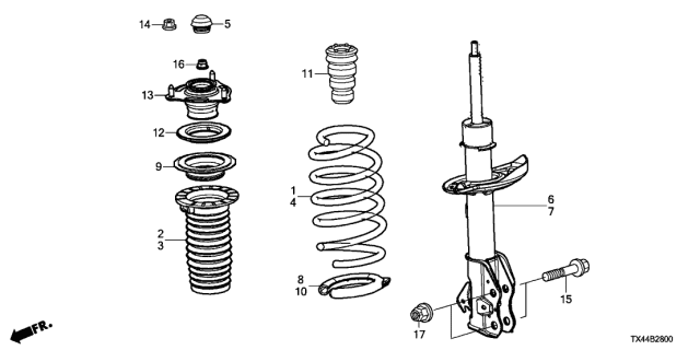 2016 Acura RDX  Cap, Damper Mt Front Diagram for 51608TX4A01