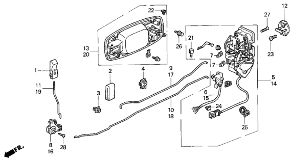 1993 Acura Vigor Knob, Door Inside Lock (Graphite Black) Diagram for 72137SL5000ZA