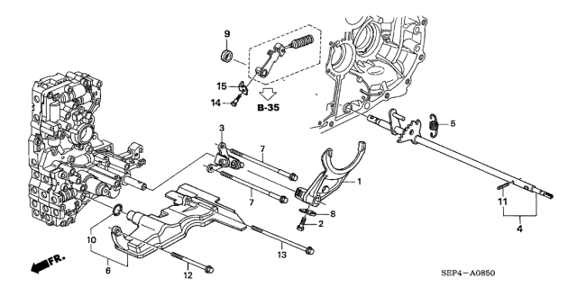 2004 Acura TL  Shaft, Control Diagram for 24410RAY000