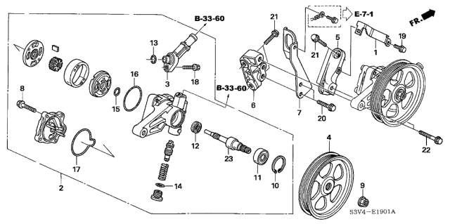 2003 Acura MDX Seal, Power Steering Pump Diagram for 91249PNC003