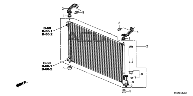 2017 Acura ILX Mount, Condenser (Lower) Diagram for 80175TX4A00