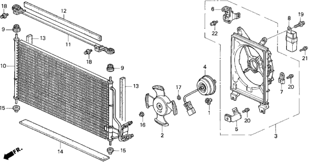 1996 Acura TL  Mount, Condenser (Upper) Diagram for 80107SS0000