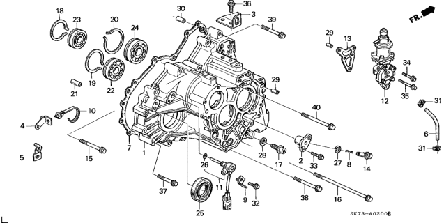 1992 Acura Integra  Bolt, Flange (10X75) Diagram for 90015PA9000