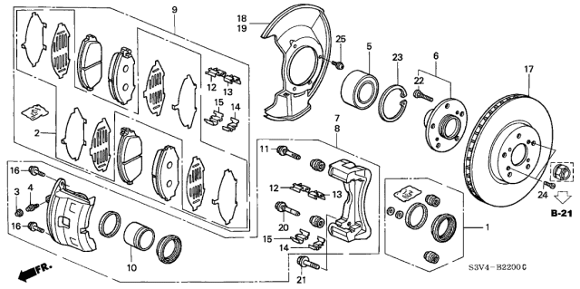 2002 Acura MDX  Liner A, Pad Diagram for 45236S0X013