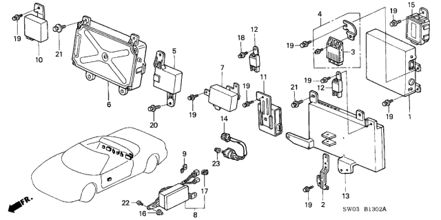 2001 Acura NSX  Holder, Connector Diagram for 32165SL0000