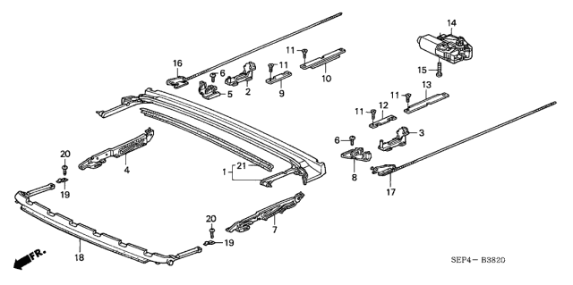 2004 Acura TL Link, Deflector Base Diagram for 70506SDNA01