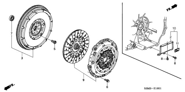 2003 Acura CL Label, Clutch Caution Diagram for 21351PGE300