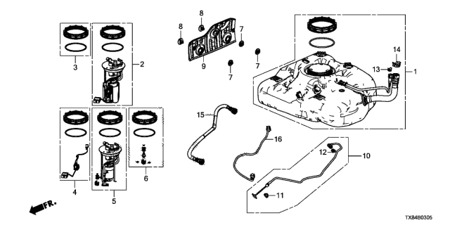2014 Acura ILX Hybrid  Tube, Fuel Feed Diagram for 17707TR0A72