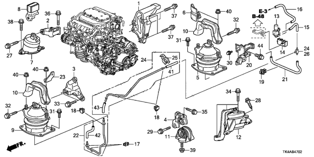 2014 Acura TL  Clamp, Tube (7.5X23.8) Diagram for 50947TK4A01