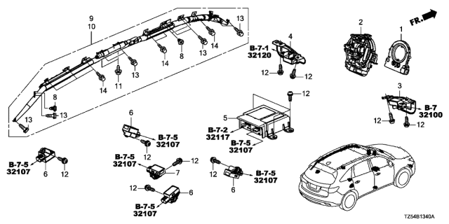 2020 Acura MDX  BOLT-WASHER (6X20) Diagram for 90102TZ5003
