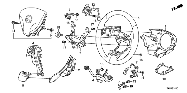 2011 Acura TL Switch Assembly, Audio & Navigation & Hft Diagram for 35880TK4A11