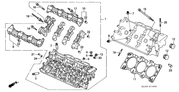 1993 Acura NSX  Rubber, Head Cover Seal Diagram for 12513PR7A00